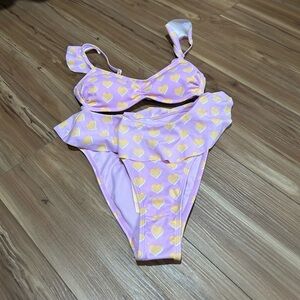 Stoney Clover Purple Bikini with Yellow Heart Pattern NWT Size XS